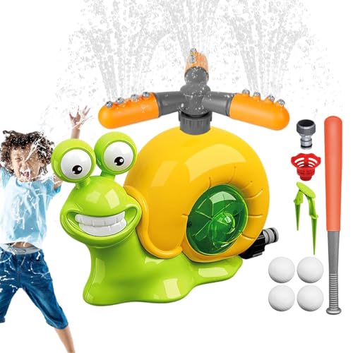 Generic Kindersprinkler für den Garten, Sprinkler für Kinder zum Spielen im Freien - Kleinkind-Sprinkler-Spaß-Sprinkler-Spielzeug,Schneckensprinkler mit Baseball und Schläger, Wasserspielzeug für von Generic