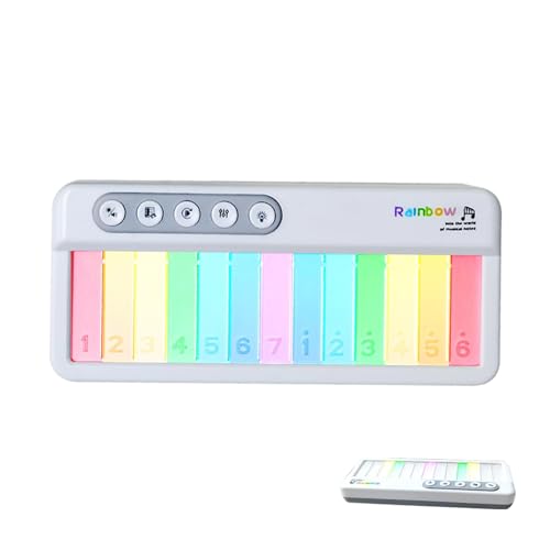 Generic Klavierspielzeug für Kinder, Klavier für Kinder - Rainbow Lights Kleinkind-Tastatur mit einstellbarem Sound - Multifunktionales tragbares Tastaturspielzeug, pädagogisches frühes von Generic