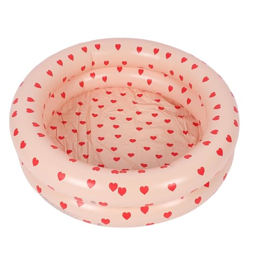 Generic Kleiner Babypool, Aufblasbares Kleinkind -PVC -Pool Anti Gartnen (rotes Herz) von Generic