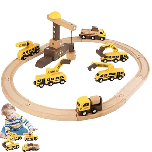 Generic Kleinkindautobahn,Kinderautobahn - DIY Rail Track Puzzle Aufklärung Zusammenbau Zugspielzeug - Magnetische Eltern-Kind-Rennstrecke, Feinmotorikspielzeug für Jungen und Mädchen von Generic