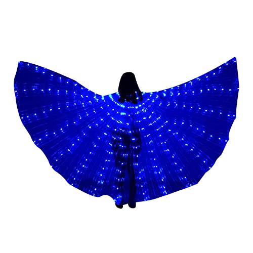 Generic LED-Flügel für Damen – Kostüm, LED-Tanz, leuchtender Schmetterling | LED-Leuchten Bauchtanz-Leuchtengel mit Teleskopstäben, Bauchtänzerin-Kostüme für Erwachsene, Fluoreszierende von Generic