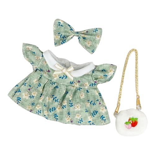 Generic Mädchenpuppen -Outfits, Prinzessin Outfits Blumendruck Mädchen Puppen Kleidung Weiche Samt PP Baumwolle Exquisite Handwerkskunst für 20 cm Puppen für (Green) von Generic