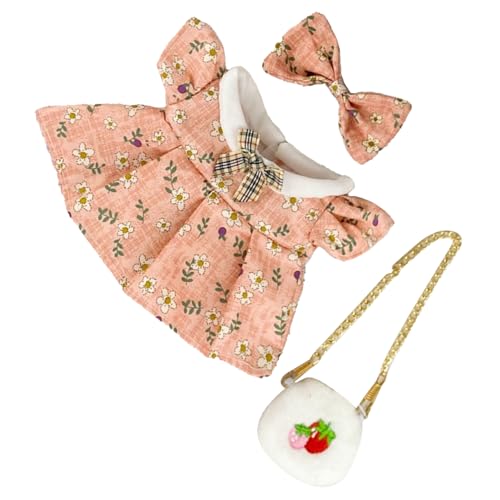 Generic Mädchenpuppen -Outfits, Prinzessin Outfits Blumendruck Mädchen Puppen Kleidung Weiche Samt PP Baumwolle Exquisite Handwerkskunst für 20 cm Puppen für (PINK) von Generic