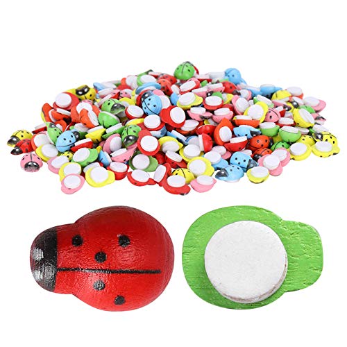 Generic Marienkäferaufkleber, Lady Bugs mit 300 PCs Holzloch -Marienkäfer für die Mikrolandschaftsdekoration von Generic