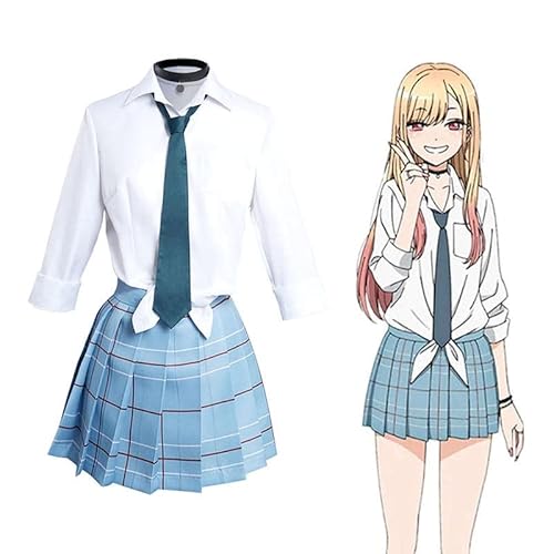 Generic Marin Kitagawa Cosplay Kostüm Anime My Dress Up Darling Schuluniform Rock Halloween Outfits Karneval Party Anzug von Generic