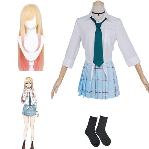 Generic Marin Kitagawa Cosplay Kostüm Anime My Dress Up Darling Schuluniform Rock Halloween Outfits Karneval Party Anzug von Generic
