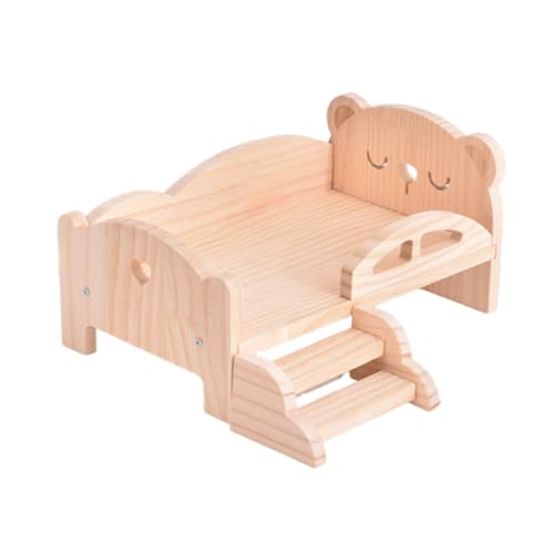 Generic Mini-Bett aus Holz für BJD-Puppen, Puppenzubehör, Tierform-Dekoration, Bär 34x22x14.5cm Generic Mini-Bett aus Holz für BJD-Puppen, Puppenzubehör, Tierform-Dekoration, Bär 34x22x14.5cm von Generic