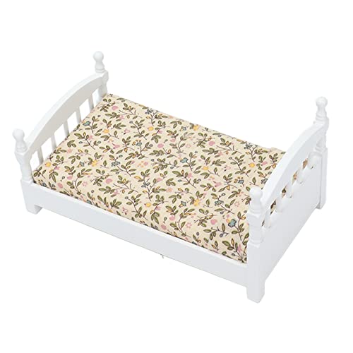 Generic Miniaturpuppenhausbett, Puppenhaus Schlafzimmer Möbel Puppenhaus Accessoires 1: 12 Skala mit Matratzenkissen für Mädchen Generic Miniaturpuppenhausbett, Puppenhaus Schlafzimmer Möbel Puppenhaus Accessoires 1: 12 Skala mit Matratzenkissen für Mädchen von Generic