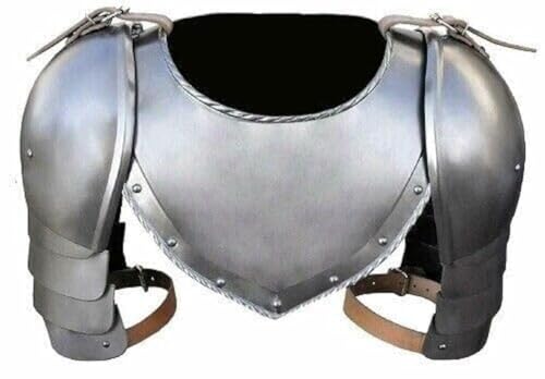 Generic Mittelalterliche Iron Gorget Schulterprotektoren Arm Schulter Set Wikinger Kreuzritter Schulterschutz Rüstung von Generic