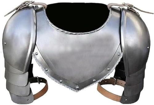 Generic Mittelalterliche Rüstung, Gorget-Schulterschutz, Ritterkrieger, LARP, Gothic-Rüstung, Schulterteller, Rollenspiel-Kostüm, Halloween, Größe M, transparent, Transparent, Medium von Generic