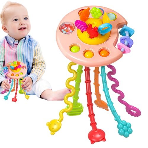 Generic Kleinkind Reise-Pull-String-Spielzeug - Sensorisches Spielzeug für Kinder - Tragbares, wiederverwendbares Lernspielzeug für motorische Fähigkeiten, Zahnungshilfe für Jungen und von Generic
