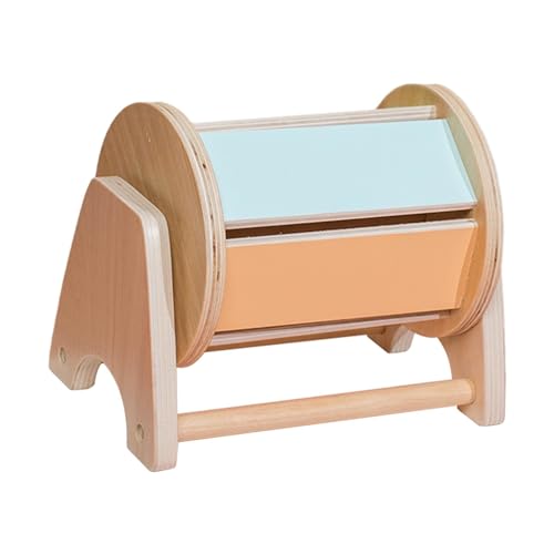 Montessori Rotierende Trommel Aus Holz, Rollende Textiltrommel für Kinder, Kleinkinder Montessori Rotierende Trommel Aus Holz, Rollende Textiltrommel für Kinder, Kleinkinder von Generic