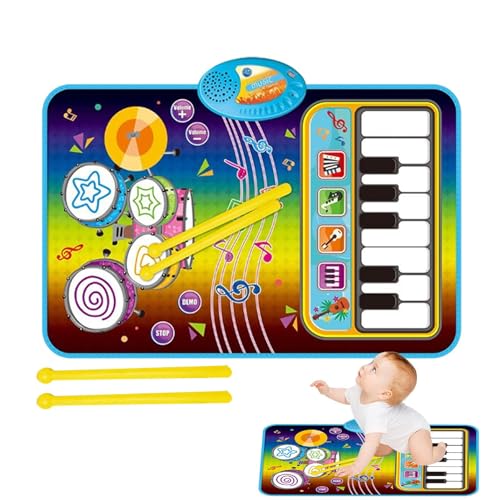 Generic Musikmatte für Kinder,Musikspielmatte für Kinder,2-in-1 Touch-Spielmatten-Pads - Pädagogische Sinnesspielzeuge, Touch-Spielmatten für Jungen und Mädchen im Alter von 1–6 Jahren von Generic