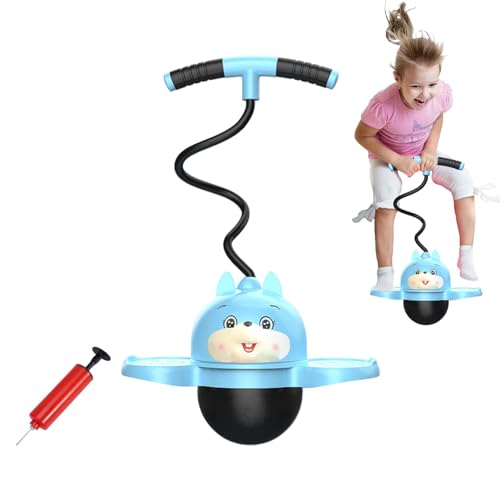Generic Pogo-Ball mit Griff,Pogo-Jumper mit Griff,Flexibler Cartoon-Pogo-Ball für Kinder - Verschleißfester Hüpfball mit Luftpumpe für Muskeltraining, niedlicher Pogo-Jumper zur Verbesserung der von Generic