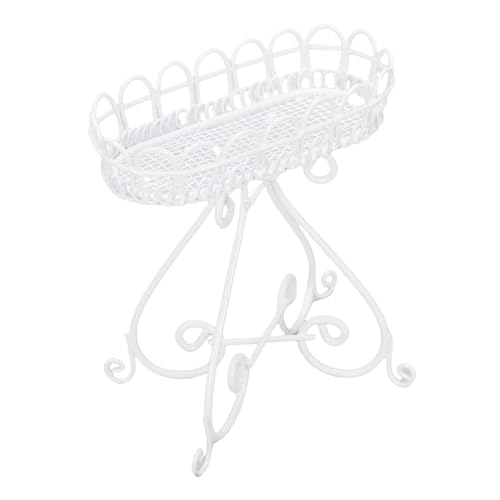 Generic Puppenhaus Blumen Ständer, Miniatur-Realistik Pflanzen Blumen Korb Möbel Zubehör für Wohnzimmer Weiß 1:12 von Generic