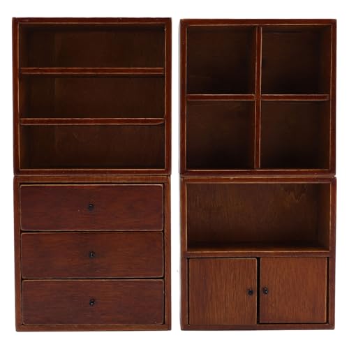 Generic Puppenhausschrank Miniaturholzschrank Kastanienkombination für Puppenhaus von Generic
