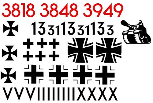 Generic RC Panzer 1/16 Decals Aufkleber Tiger Panter Modellbau Thank 1:16 (56/6) (rot matt, schwarz matt) von Generic