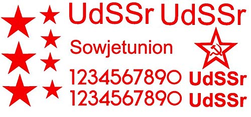RC Panzer 1/16 Decals in rot Aufkleber UdSSr Sowjet Modellbau Thank 1:16 (56/11) (rot matt) von Generic