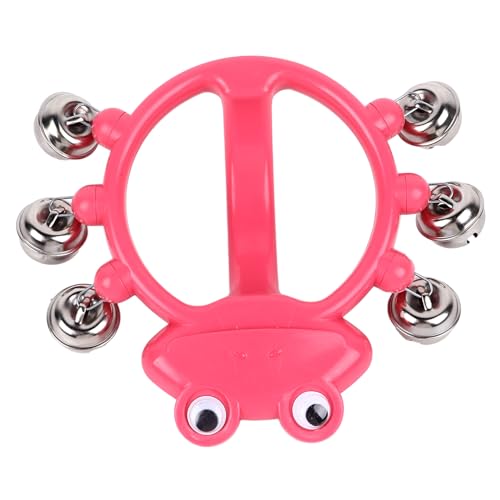 Generic Rassle Bell Shaker, Tragbare Hand Jingle Bell 6 Glocken Hübsches Design für Melodie (W209 Rose Rot) von Generic