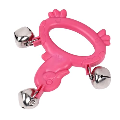 Generic Rassle Bell Shaker, Tragbare Hand Jingle Bell 6 Glocken Hübsches Design für Melodie (W211 Rose Rot) von Generic
