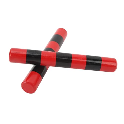 Generic Rhythmusstöcke, Feiner Arbeitskunstverkehrs -Stick Percussion Holzfall 1 Paar für die Frühe Bildung für Kinder (roter Streifen) von Generic