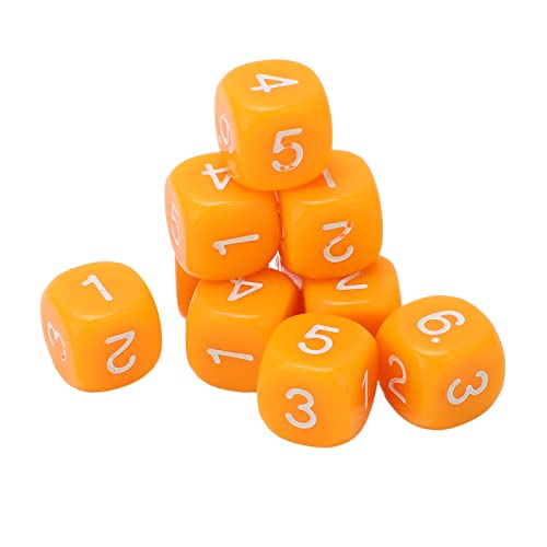 Generic Set von 20 Pcs 6 Seiten Würfel, aus Exzellentem Kunststoff mit Leuchtenden Farben und Runden Eckgestaltung, Nicht Einfach zu Tragen oder zu Verblassen, 1,6 X 1,6 X 1,6 cm, (ORANGE) von Generic