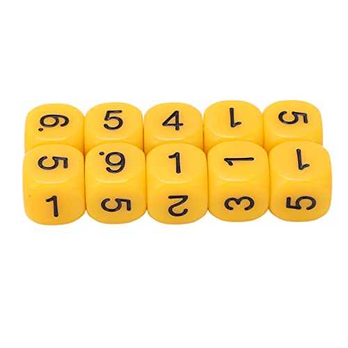 Generic Set von 20 Pcs 6 Seiten Würfel, aus Exzellentem Kunststoff mit Leuchtenden Farben und Runden Eckgestaltung, Nicht Einfach zu Tragen oder zu Verblassen, 1,6 X 1,6 X 1,6 cm, (Yellow) von Generic