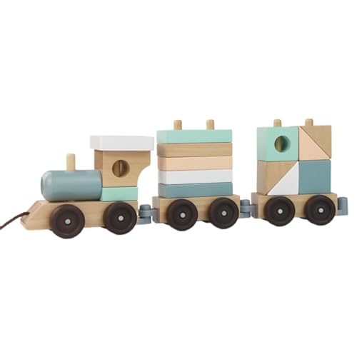 Generic Stapelbares Eisenbahn-Spielzeugset, Holzeisenbahn-Spielzeug, Stapelspielzeug, Montessori-Spielzeug für 1 2 3 Jahre alte Kinder von Generic