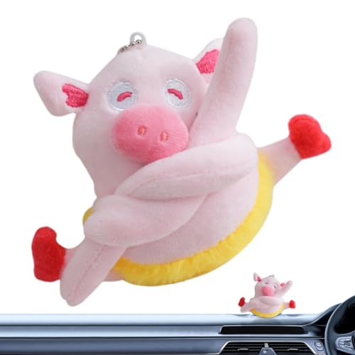 Generic Stofftier Plüsch,Plüschtier | Cartoon-Plüsch-mit tanzendem Schwein fürs Auto | Dekorationswerkzeug mit lebendigen Ausdrücken für Bett, Kinderwagen, Sofa, Balkon, Auto von Generic