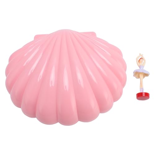 Generic Süße Muschelform Musical Jewelry Box mit Make -up -Spiegel, Kindermusikorganisator für Mädchen Schlafzimmer (Rosenate) von Generic