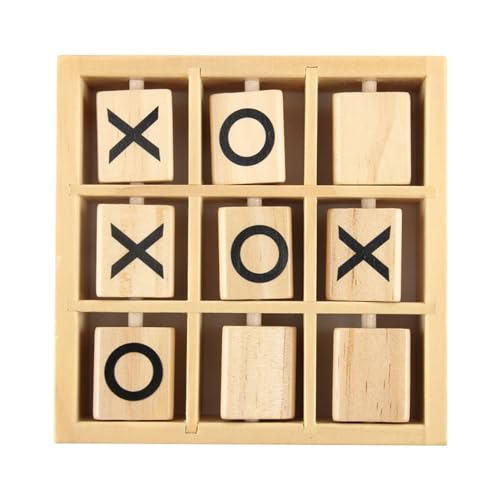 Generic Tick ​​Tac Toe Spiel, Holz XO OX Spiel - Schreibtischspielzeug Familienspiel Tac Toe Board | Partygeschenke, Reisespielzeug, Lernspiel für drinnen und draußen, Kinder, Erwachsene von Generic
