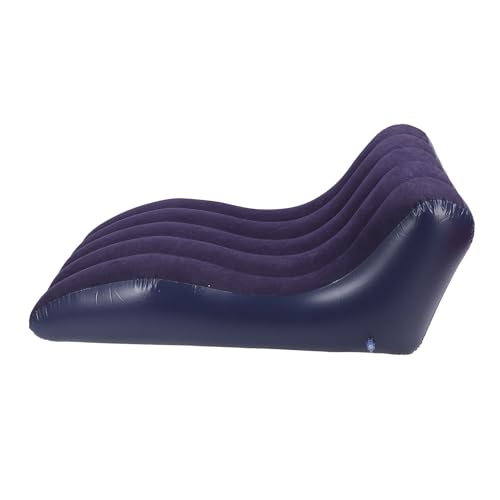 Generic Tragbares Aufblasbares Strandbett Komfortable PVC Aufblasbare Lounge -Sofa für den Heimparkreisen, Couch für Picknicks Wandern, 100 Kg (Navy blau) von Generic