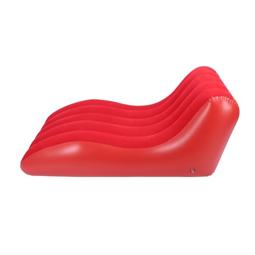Generic Tragbares Aufblasbares Strandbett Komfortable PVC Aufblasbare Lounge -Sofa für den Heimparkreisen, Couch für Picknicks Wandern, 100 Kg (Rot) von Generic