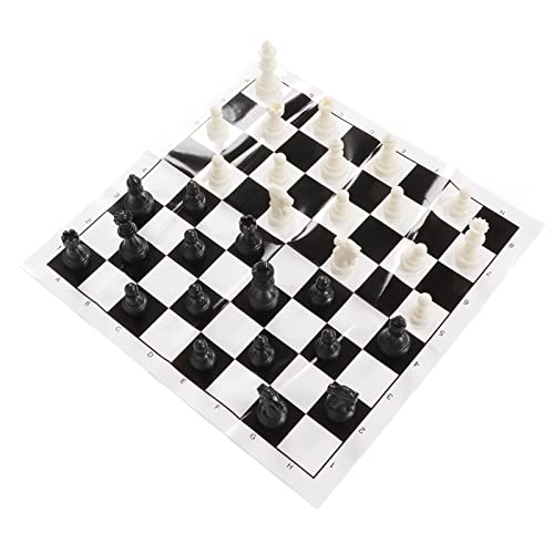 Generic Tragbares Plastik -Schach -Set, Schachsätze für Erwachsene Schach Set International Standard Schachspiel mit Schachbrettschach für Camping Im Freien Im Freien (Schwarz-Weiss) von Generic