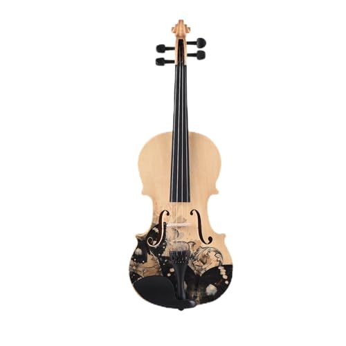 Generic Violine für Anfänger, Akustische Geigenbutterflügelblume mit Fall und Bogen Anfänger Violine für Erwachsene Schüler Kinder Teenager Teenager (4-4) von Generic
