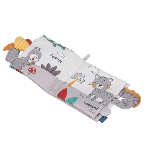 Generic Weiches Stoff Babybuch, Komfortable Multifunktionale Bildung Eingebaute Sound Tier Schwanz Baby Stoff Buch Interaktiv für Babys (Panda -Schwanz) von Generic