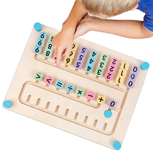 Generic Zahlenpuzzle aus Holz,Zahlenlabyrinth Lern- und Zählspielzeug - Doppelseitiges Lernspielzeug zum Sortieren und Zählen von Farben für Jungen, Kinder und Mädchen ab 3 Jahren von Generic