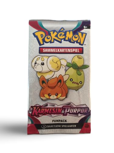 Generisch für Pokemon Booster Karmesin & Purpur Funpack - Sammelkarten Pack - Deutsch 3 Karten pro Packung NEU & OVP SV1 von Generic