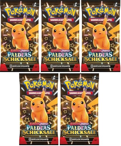 Generisch für Pokemon Karmesin & Purpur 5X Paldeas Schicksale Booster KP 4.5 - Sammelkarten Pack - Deutsch 10 Karten pro Packung NEU & OVP von Generic