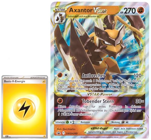 Generisch für Pokemon Sammelkarten - Axantor Vstar SWSH249 Oversized XXL Promo Karte - DEUTSCH - Mega Jumbo Einzelkarte mit BB-Toy-Trades Sleeve (Axantor Deutsch) von Generic