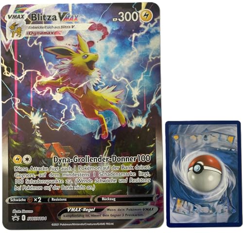 Generisch für Pokemon Sammelkarten - Dynamax Blitza VMax SWSH184 Oversized XXL Promo Karte - DEUTSCH -Mega Jumbo Einzelkarte von Generic