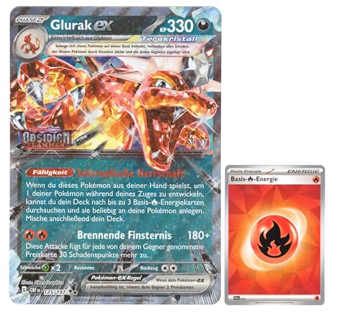 Generisch für Pokemon Sammelkarten - Glurak ex OBF 125/197 Oversized XXL Promo Karte - Mega Jumbo Einzelkarte (Glurak ex) von Generic