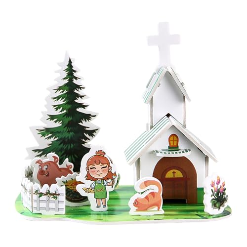 Generische Miniaturszenen Interaktive frühe Lernen Kinder - 3D -Puzzle -Kit | Architektur- und Cartoon -Rätsel in 3D - Mädchen Haus Freizeit | Den Entwicklungsbecher stimulieren von Generic
