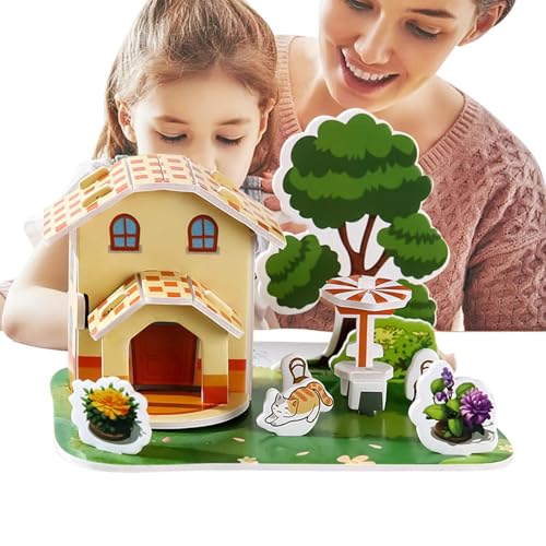 Generisches Architektur und Cartoon in 3D Easy 3D-Gebrauch- Kinder 3D-Puzzle-Kit, | Miniaturszenen interaktive frühe Lernen Kinder Mädchen Home Freizeit Freizeit von Generic
