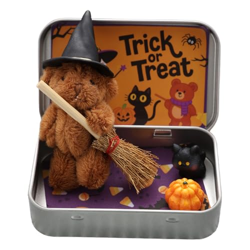 Generisches Halloween Teddy Geschenkbox Süßwarenbeutelfüller Überraschungsschachtel für Kinder (Dunkelbraun) von Generic