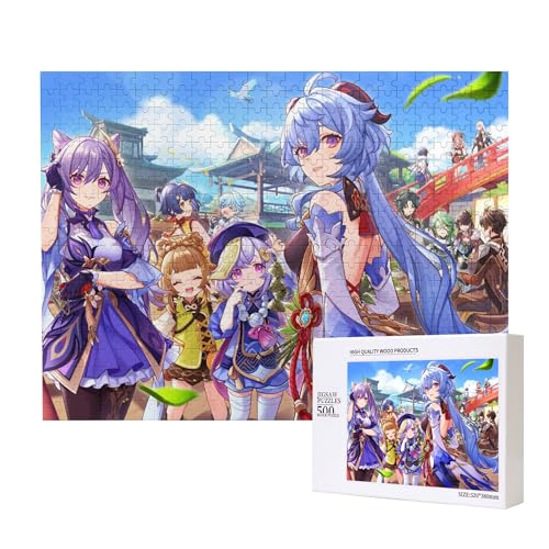 Genshin Auswirkungen grafische große hölzerne Puzzles für Erwachsene,Pappel Material 300丨500丨1000 Stück Puzzles Puzzles von Generic