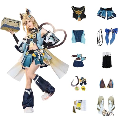 Genshin Cosplay Kirara Kostüm Spielcharakter Outfit mit Perücke Halloween Dress Up Uniform Anzug für Frauen Genshin Cosplay Kirara Kostüm Spielcharakter Outfit mit Perücke Halloween Dress Up Uniform Anzug für Frauen von Generic