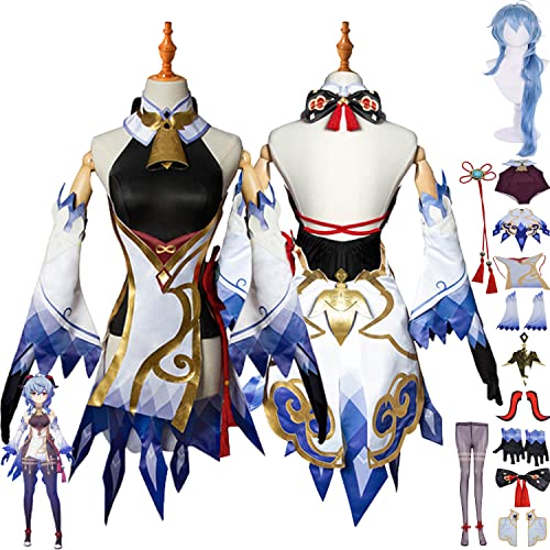Genshin Impact Ganyu Cosplay Costume Outfit Game Character Kinich Focalors Uniform Complete Set Halloween Carnival Party Dress Up Suit with Wig for Women von Generic