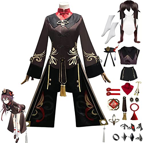 Genshin Impact Hutao Cosplay Costume Outfit Game Character Kinich Mualani Uniform Complete Set Halloween Carnival Party Dress Up Suit with Wig Hat for Women von Generic