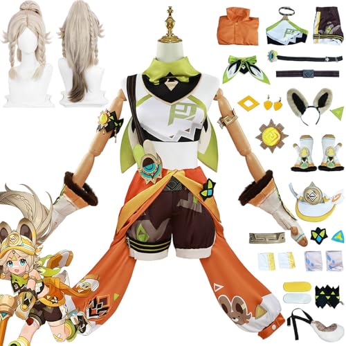 Genshin Impact Kachina Cosplay Costume Outfit Game Character Uniform Complete Set Halloween Party Carnival Dress Up Suit with Wig Hat Headpiece Tail for Women Genshin Impact Kachina Cosplay Costume Outfit Game Character Uniform Complete Set Halloween Party Carnival Dress Up Suit with Wig Hat Headpiece Tail for Women von Generic